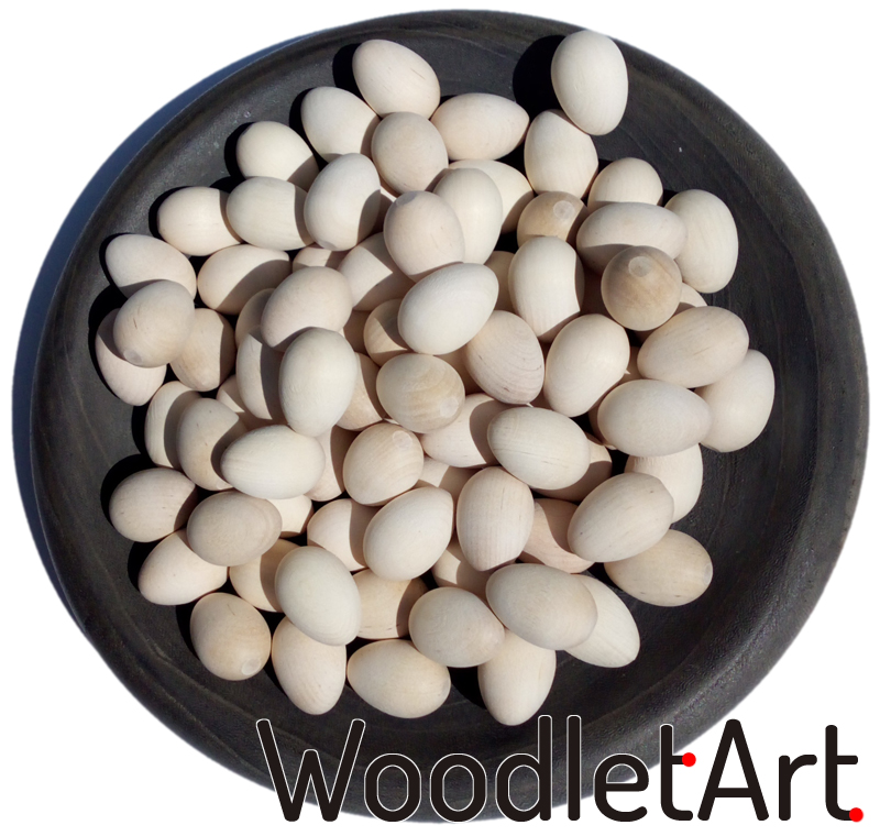 Toczenie jajek drewnianych, ozdoby naturalne